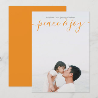 Paix Et Joie Carte Orange Moderne De Noël