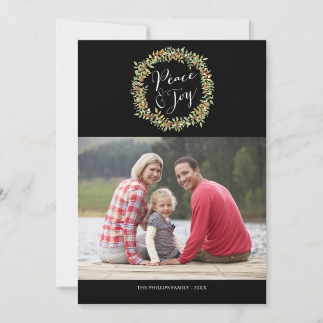 Paix et joie - Carte photo de Noël (Devant)