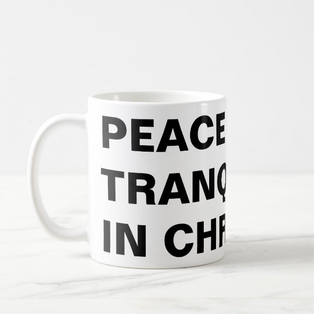 "Paix Et Tranquillité En Christ" Mug Classique (Gauche)