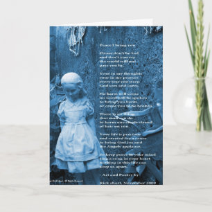 Paix Je vous apporte un poème de carte de voeux ré