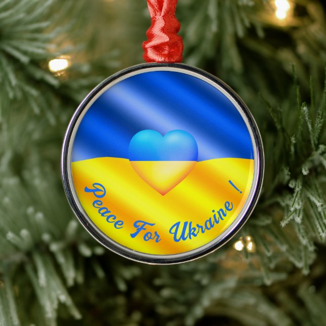 Paix pour l'Ukraine Ornement de Noël Ukraine Drape (Arbre)