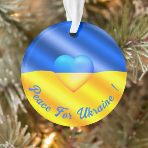 Paix pour l'Ukraine Ornement de Noël Ukraine Drape