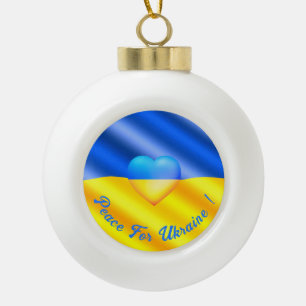 Paix pour l'Ukraine Ornement de Noël Ukraine Drape
