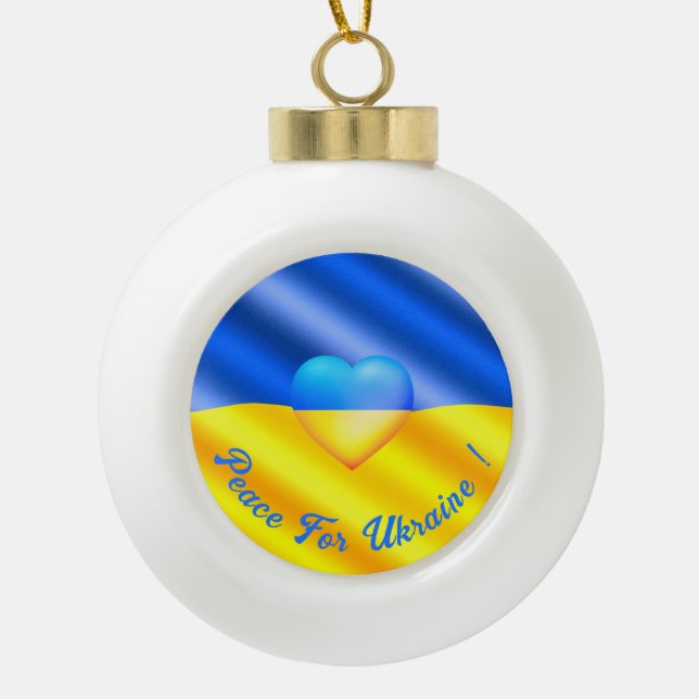 Paix pour l'Ukraine Ornement de Noël Ukraine Drape (Devant)