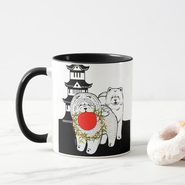 PAIX SUR LA TERRE - Chow Mug Année du chien (Avec donut)