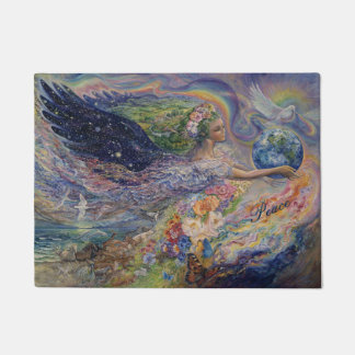 Paix sur le tapis de porte de la terre