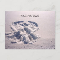 Paix sur Terre Ange de Neige Carte postale de vaca