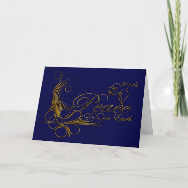 Paix sur Terre Carte de Noël avec colombe (Devant)