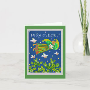 Paix sur Terre Carte de voeux Angel et Doves