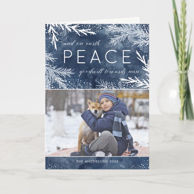 Paix sur terre - carte de voeux de photo de Noël (Devant)