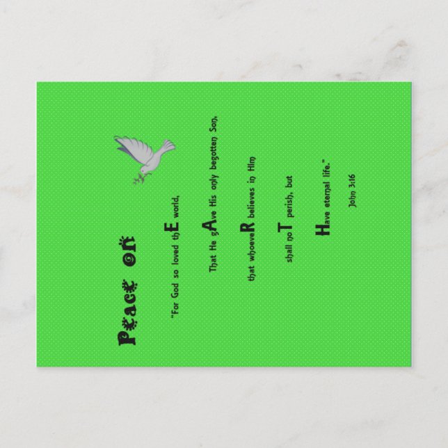 Paix sur Terre Carte postale de Noël (Devant)