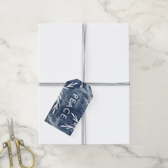 Paix sur terre, étiquettes de cadeau de Noël (Avec de la ficelle)