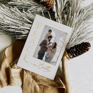 Paix sur Terre Gold Foil Carte de Noël