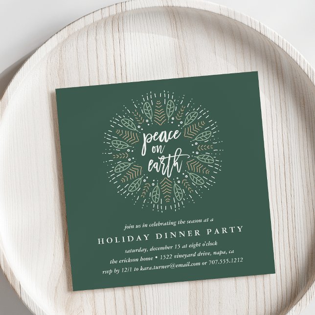 Paix sur Terre | Invitation Dîner De Vacances (Créateur téléchargé)