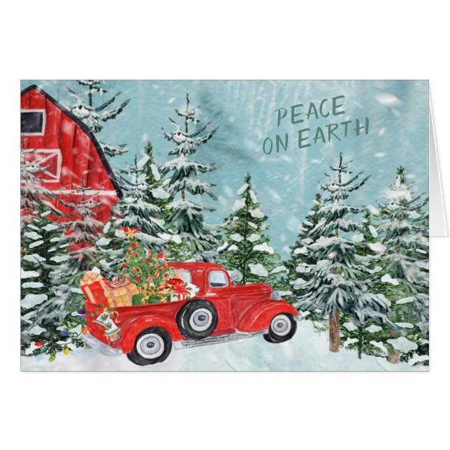 Paix sur Terre Neige hiver Pays Camion Noël (Devant horizontal)
