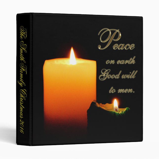 Paix sur Terre Noël 1" Classeur (Devant/Côté)