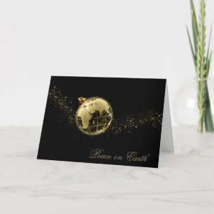Paix sur Terre or sur carte noire de Noël