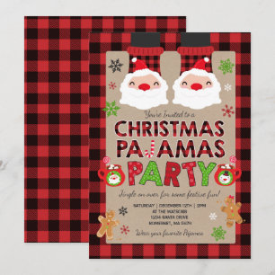 Pajama de Noël Invitation de fêtes Pajamas de fête