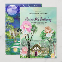 Pajama Fairy Stwood Party Anniversaire Invitation