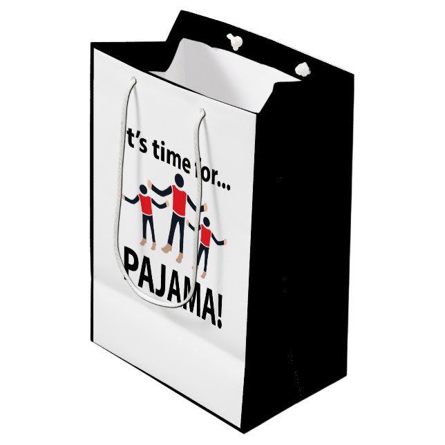 Pajama It's Time For Pajama Medium Gift Bag (Front Angled)