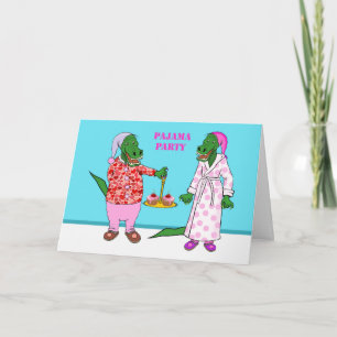 Pajama Party Invitation, Alligators and Cupcakes Invitation