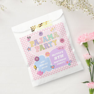 Pajama Party Preppy Varsity Patch Birthday Party Favour Bag