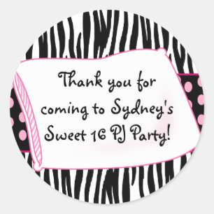 Pajama Party Round Pinks Sticker