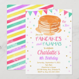 Pajamas de crêpes Invitation d'anniversaire
