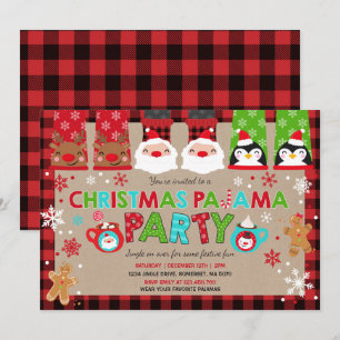 Pajamas de Noël Invitation de fête Pajamas de vaca