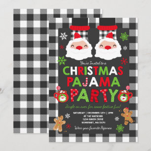 Pajamas de Noël Invitation de Noël