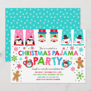 Pajamas de Noël Invitation Fête du Pajamas