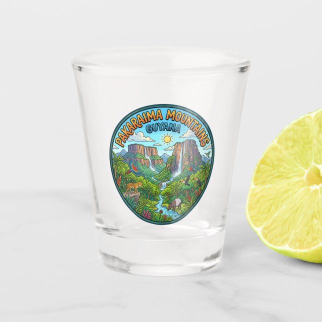 Pakaraima Mountains Guyana Shot Glass (Front)