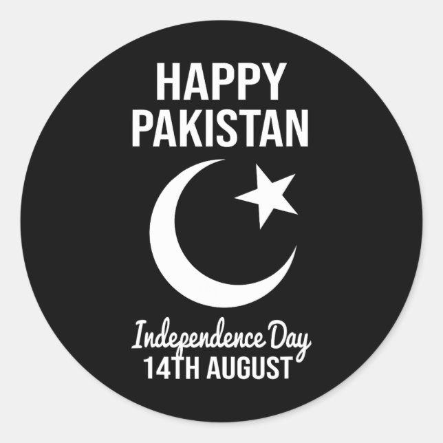 Pakistan 14th August Independence Day Pakistani Fl Classic Round Sticker (Front)
