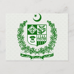 Pakistan Coat of Arms detail Postcard