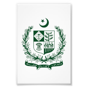 Pakistan country coat arms symbol emblem eagle photo print