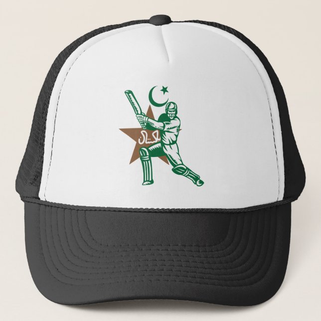 Pakistan Cricket Team T-Shirt Fans Jersey Trucker Hat (Front)