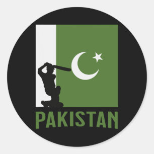 Pakistan Cricket Tee Pakistani Cricket Classic Round Sticker