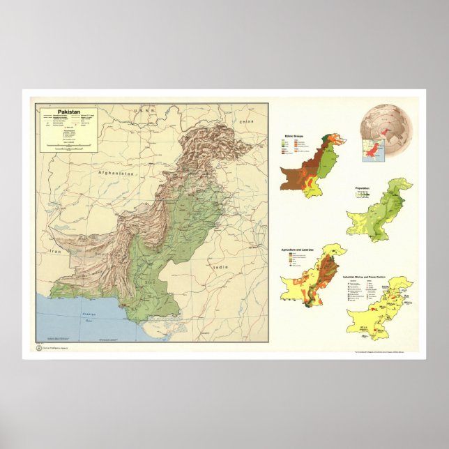 Pakistan Detailed Map - 1973 Poster (Front)