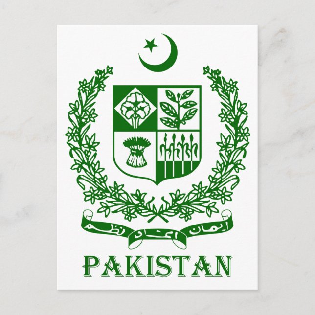 PAKISTAN - emblem/coat of arms/flag/symbol Postcard (Front)