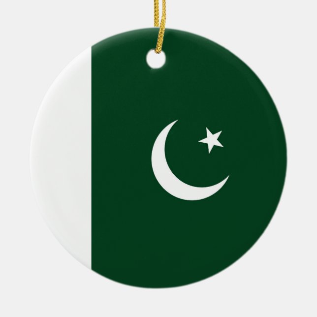 Pakistan flag ceramic ornament (Front)