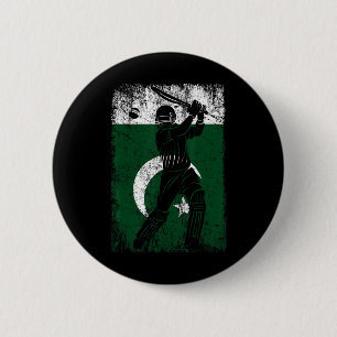 Pakistan Flag Cricket Jersey Fan Player Coach 2 Inch Round Button