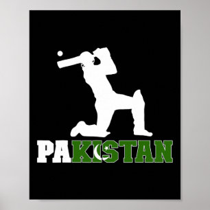 Pakistan Flag Cricket Player Cricket Fans Pakistan Poster