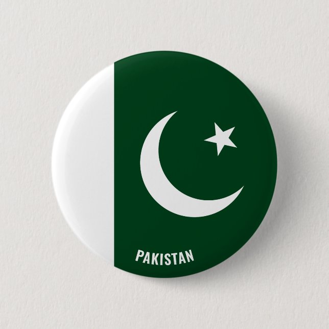 Pakistan Flag Cute Patriotic 2 Inch Round Button (Front)