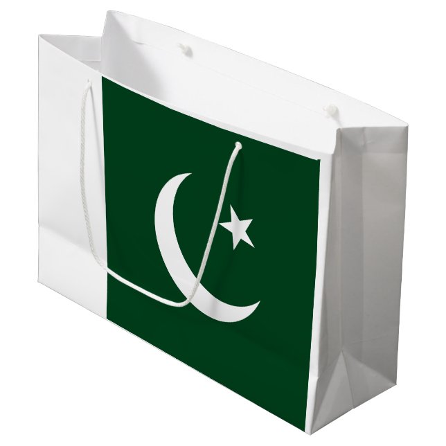 Pakistan Flag Large Gift Bag (Front Angled)
