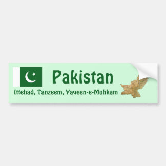 Pakistan Flag + Map Bumper Sticker