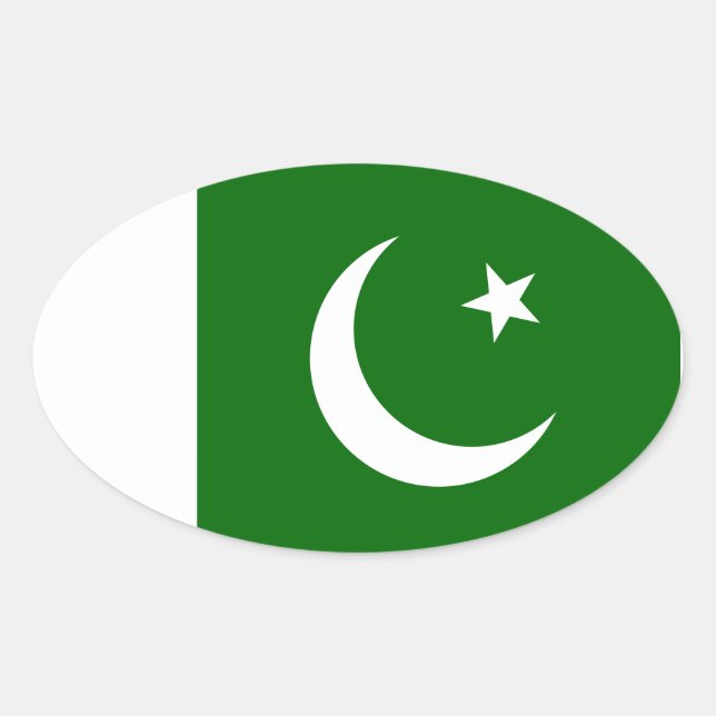 Pakistan Flag Oval Sticker (Front)