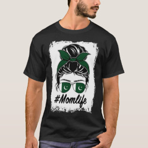 Pakistan Flag Pakistani Mom Messy Bun Mom Life T-Shirt