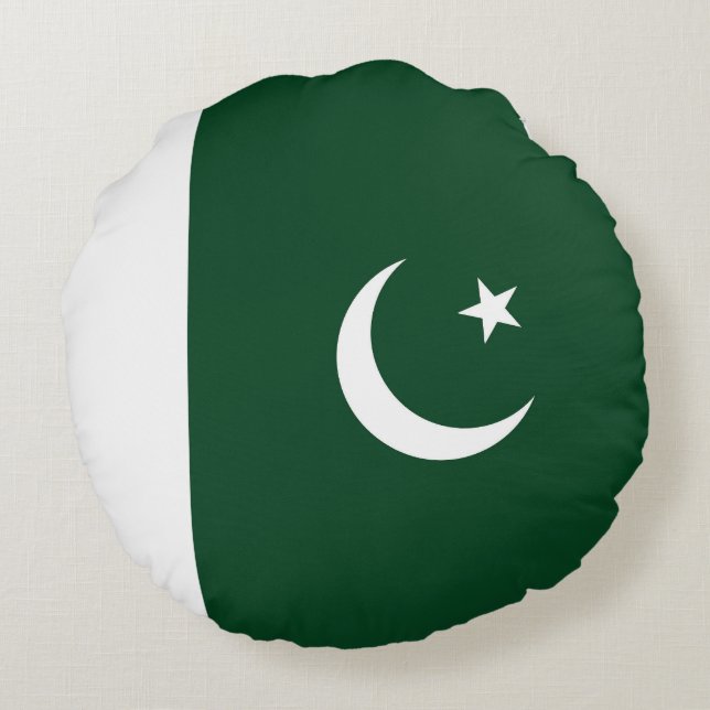 Pakistan flag round pillow (Back)