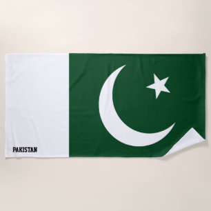 Pakistan Flag Splendid Patriotic Beach Towel