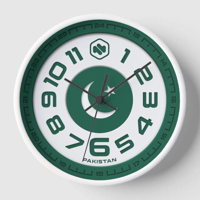 Pakistan Flag Wall Clock (Front)